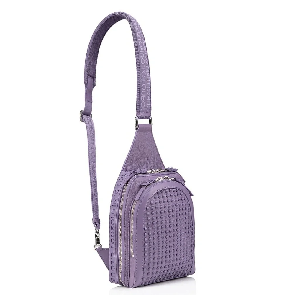 Christian Louboutin Loubifunk Sling Bag Purple Leather New